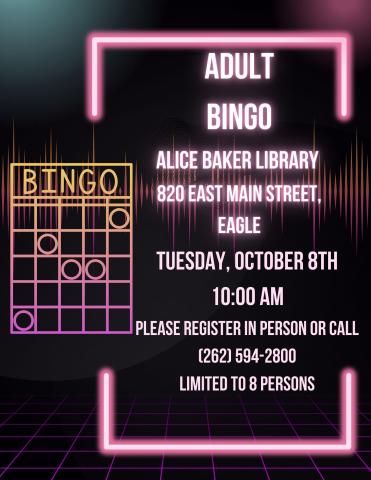 Bingo, small prizes, sign up