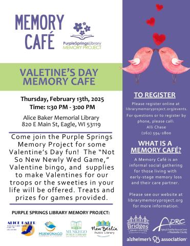 memory cafe, Valentine's Day, games, craft