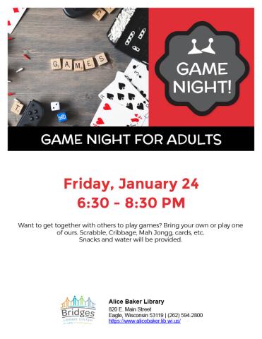 games, adults, snacks