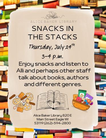 snacks, book talk