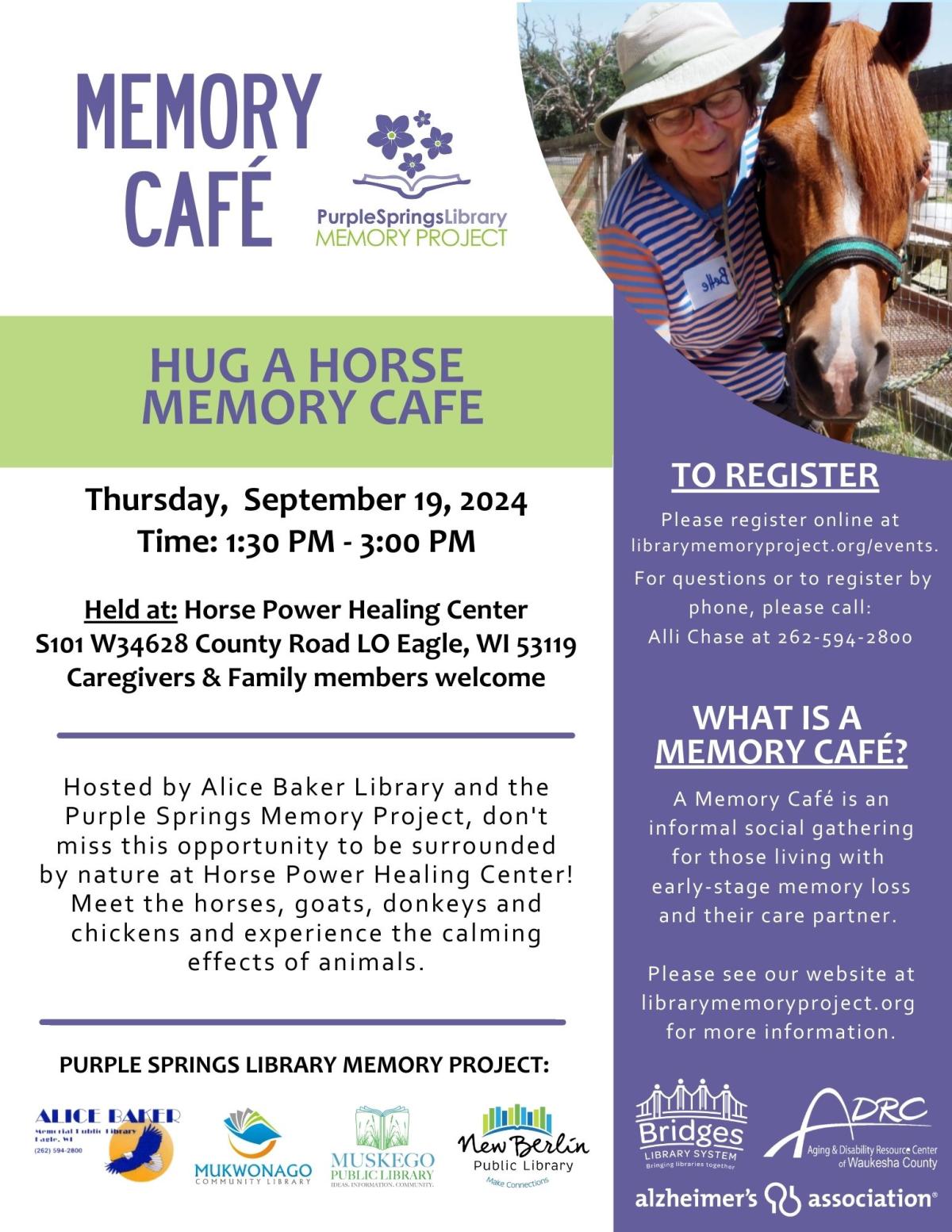 memory cafe, horses, goats, chickens, donkeys