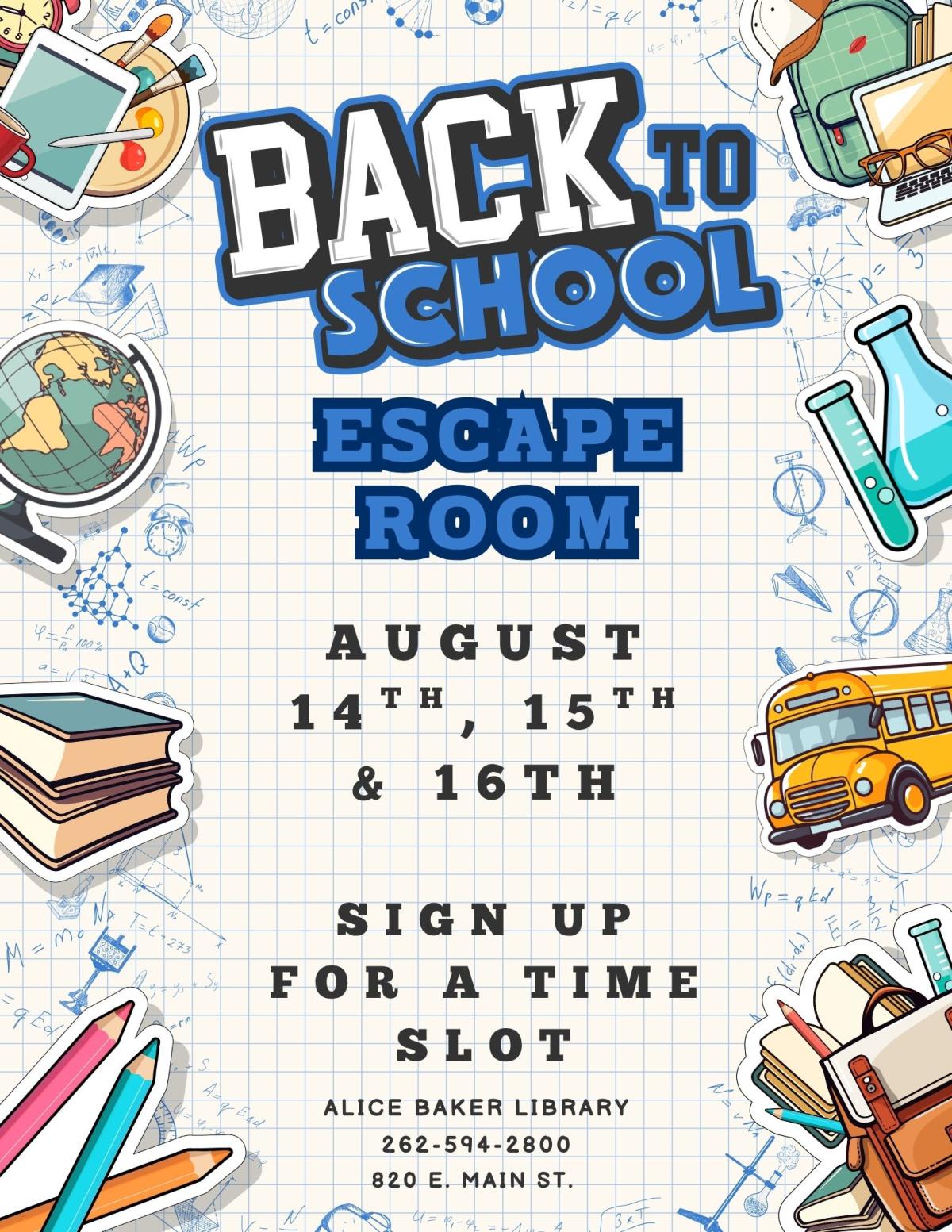 Back to School Escape Room